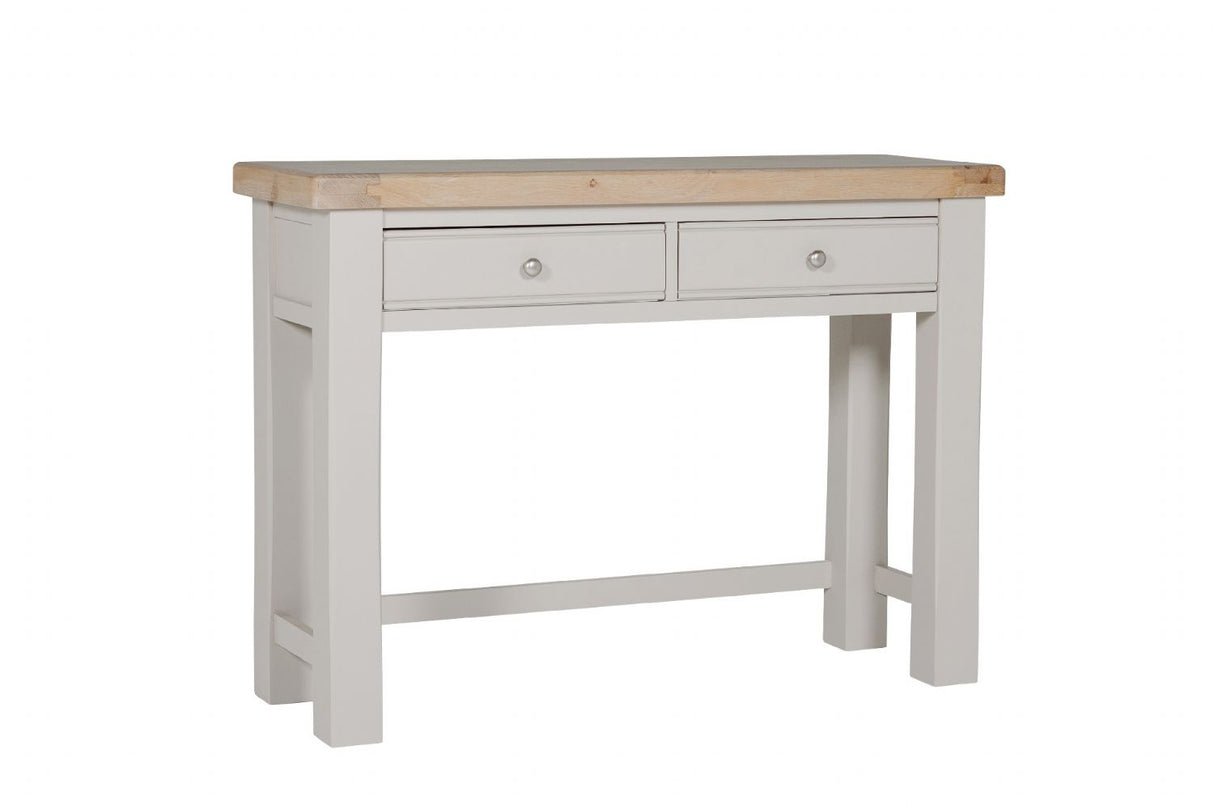 Taupe Wooden 2 Drawer Dressing Table Desk Oak Top