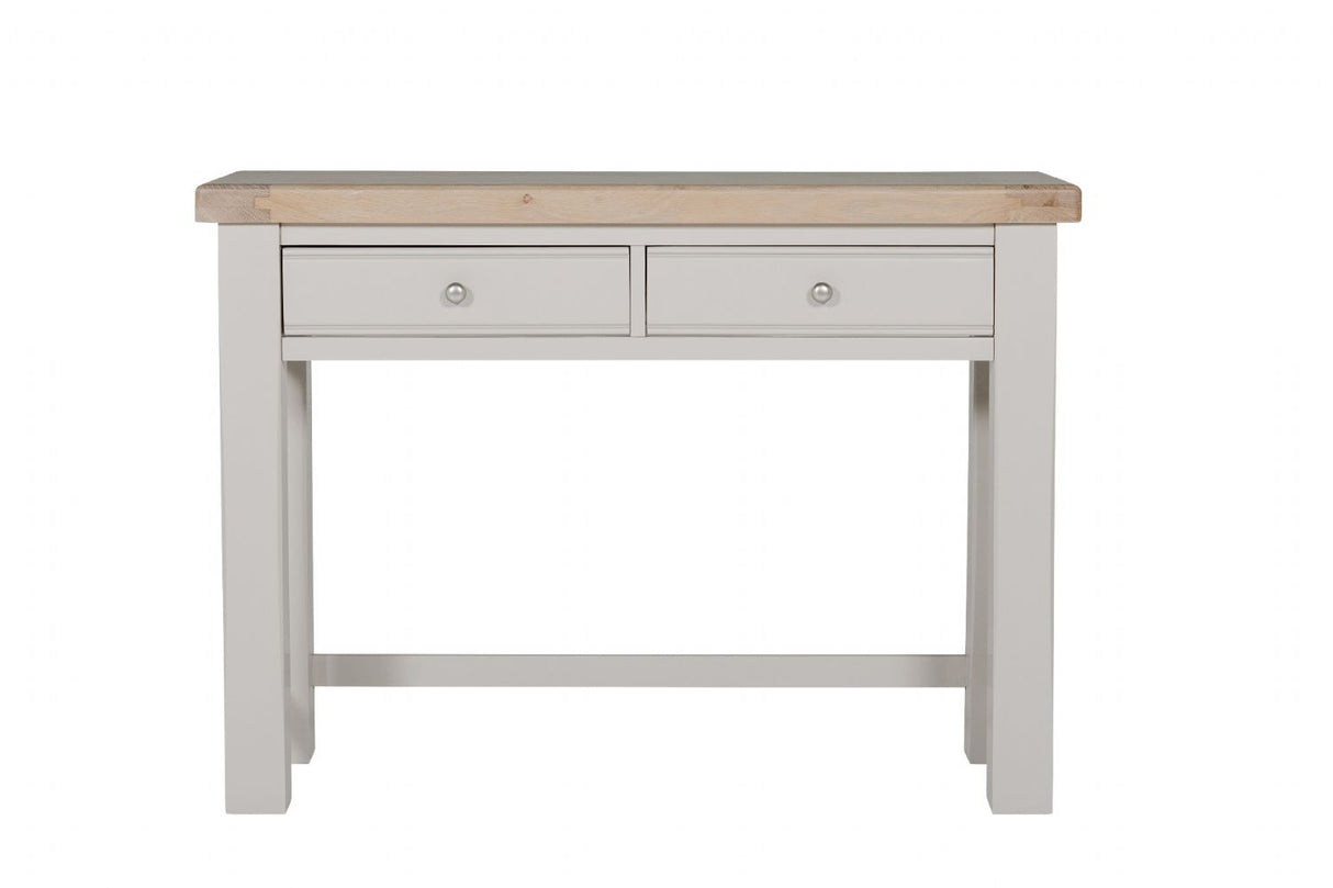 Taupe Wooden 2 Drawer Dressing Table Desk Oak Top