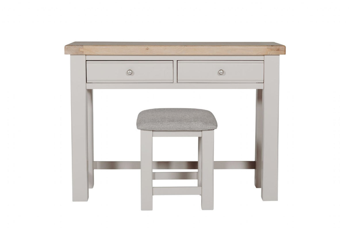 Taupe Wooden 2 Drawer Dressing Table Desk Oak Top