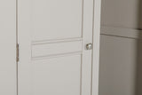 Taupe Painted Wooden 2 Door Double Wardrobe Oak Top