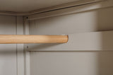 Taupe Painted Wooden 2 Door Double Wardrobe Oak Top
