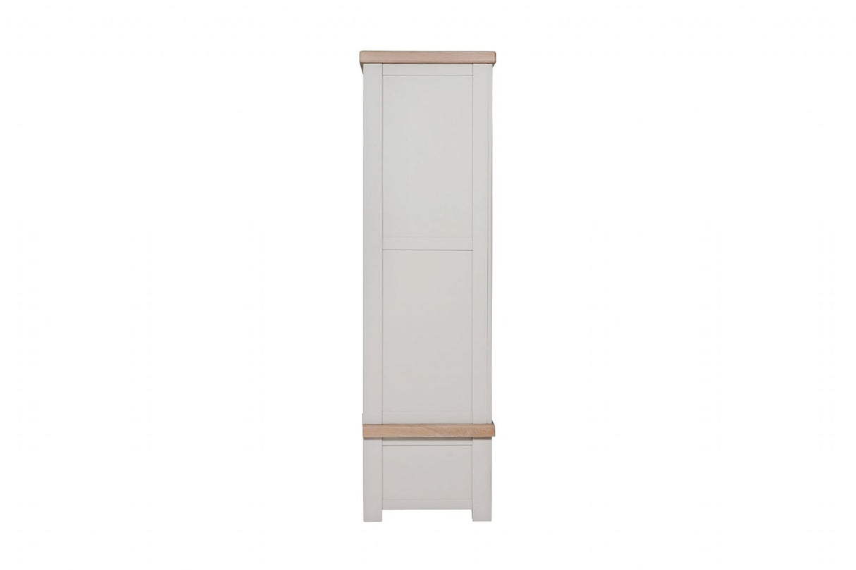 Taupe Wooden 3 Door 3 Drawer Triple Wardrobe Oak Top