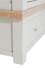 Taupe Wooden 3 Door 3 Drawer Triple Wardrobe Oak Top
