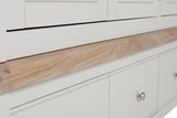 Taupe Wooden 3 Door 3 Drawer Triple Wardrobe Oak Top