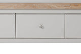 Taupe Wooden 3 Door 3 Drawer Triple Wardrobe Oak Top