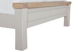 Taupe Wooden Low Footend King Size Bed Oak Top