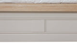 Taupe Wooden Low Footend King Size Bed Oak Top