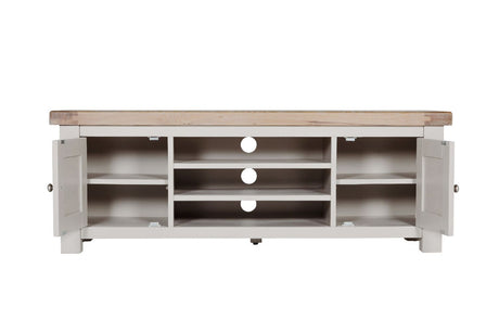 Taupe Wooden Large 2 Door Media TV Entertainment Unit