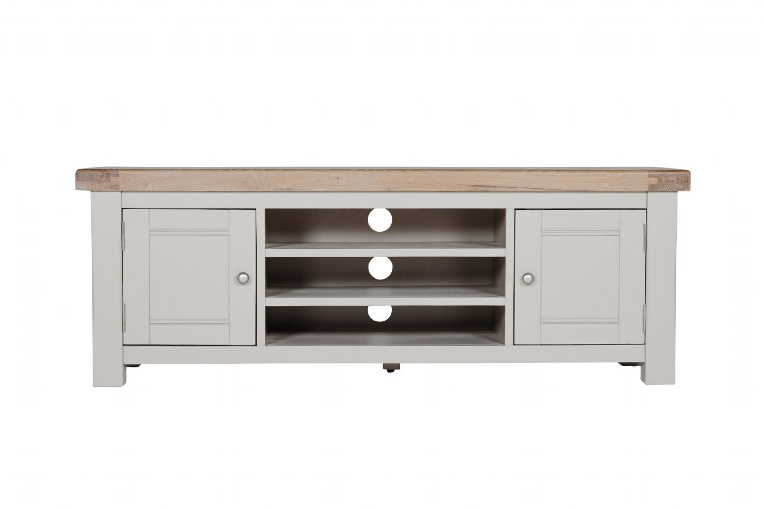 Taupe Wooden Large 2 Door Media TV Entertainment Unit