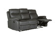 Dark Grey Fabric 3 Seater Manual Recliner Sofa