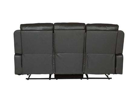 Dark Grey Fabric 3 Seater Manual Recliner Sofa