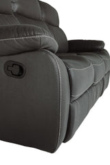 Dark Grey Fabric 3 Seater Manual Recliner Sofa