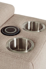 Russo Console Sectional (with usb charger) Mushroom