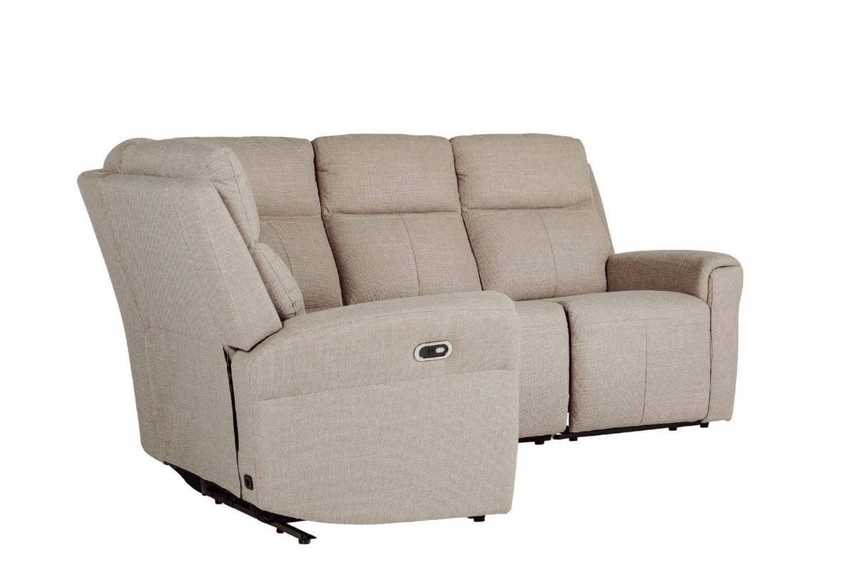 Mushroom Fabric Large Electric Corner Recliner Sofa