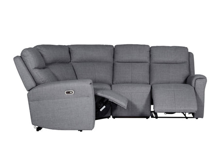 Charcoal Fabric Large Corner Group Electric Recliner Sofa