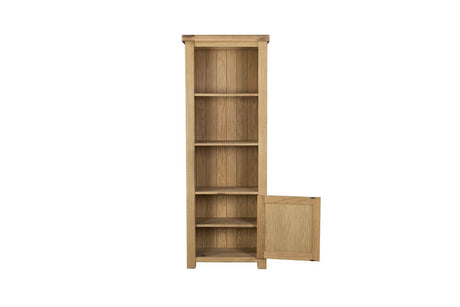 Natural Oak Tall 5 Open Shelves Bookcase
