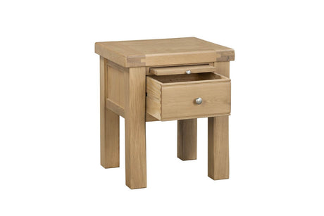 Natural Oak End Lamp Table with Drawer