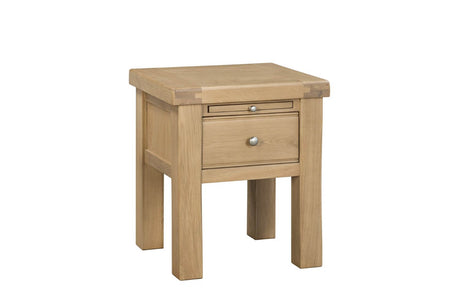 Natural Oak End Lamp Table with Drawer