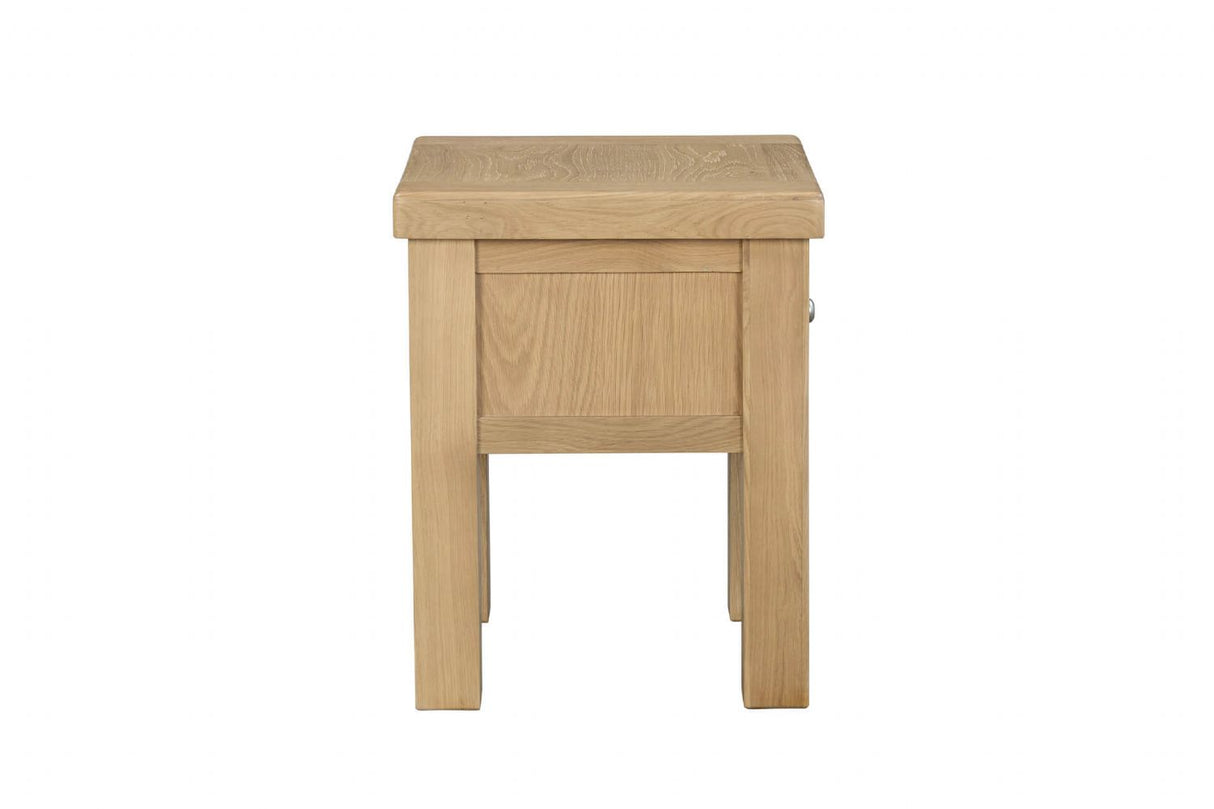 Natural Oak End Lamp Table with Drawer