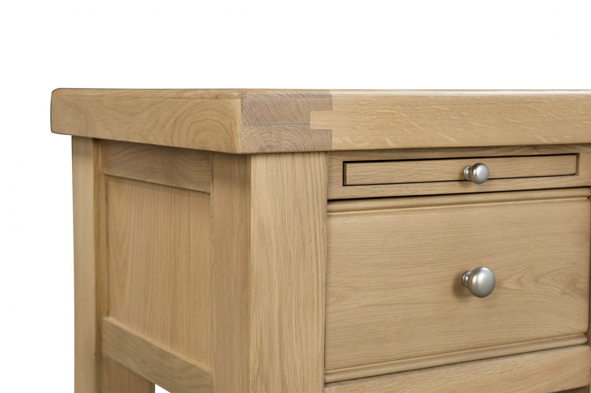 Natural Oak End Lamp Table with Drawer