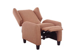 Rust Polyester Recliner Chair with Pushback Seat