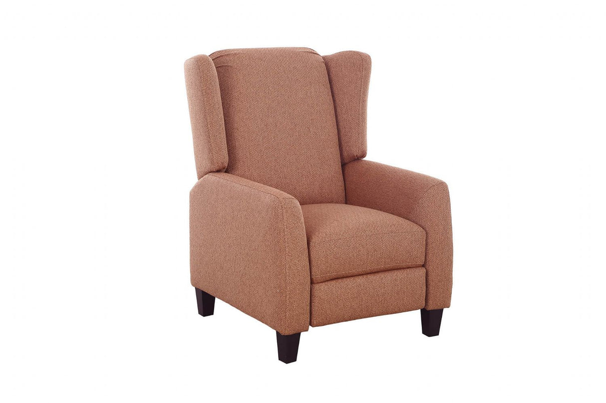 Rust Polyester Recliner Chair with Pushback Seat