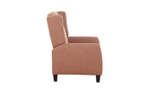 Rust Polyester Recliner Chair with Pushback Seat