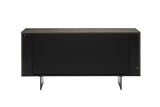Brown Geometric Designed 3 Door Wide Sideboard