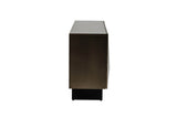Brown Geometric Designed 3 Door Wide Sideboard