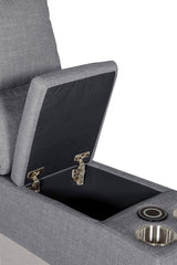Russo Console Sectional (with usb charger) Charcoal
