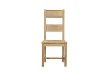 Natural Oak Ladder Back Dining Chair with Solid Seat