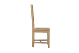 Natural Oak Ladder Back Dining Chair with Solid Seat