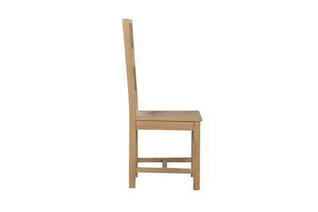 Natural Oak Ladder Back Dining Chair with Solid Seat