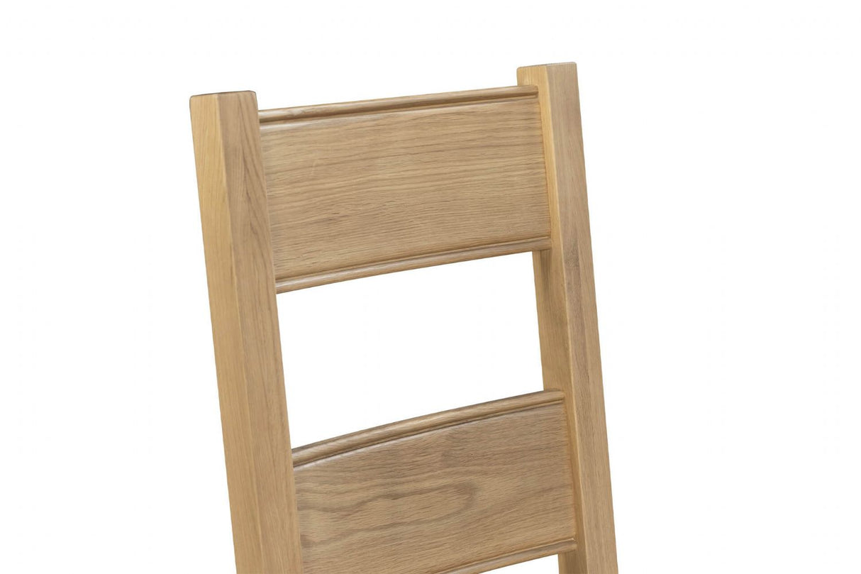 Natural Oak Ladder Back Dining Chair with Solid Seat