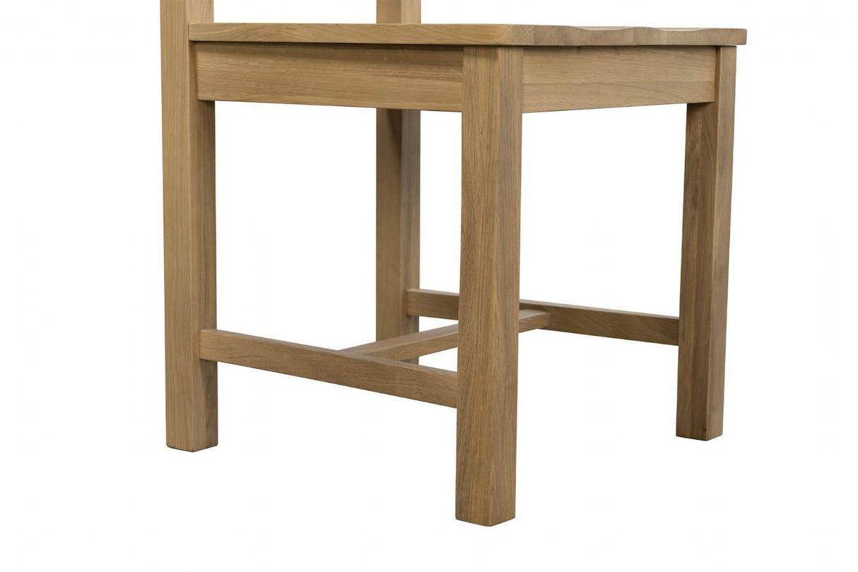 Natural Oak Ladder Back Dining Chair with Solid Seat