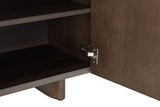 Grey Smoked Wood Large 3 Door Sideboard Marble Effect Top