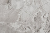 Grey Marble Effect Top Square Lamp Table Smoked Wood Legs