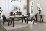 Grey Marble Effect Large Extending Dining Table 180 to 260cm