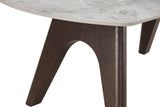 Grey Marble Effect Coffee Table with Smoked Wood Base
