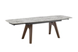 Grey Marble Effect Large Extending Dining Table 180 to 260cm