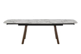 Grey Marble Effect Large Extending Dining Table 180 to 260cm
