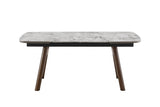 Grey Marble Effect Large Extending Dining Table 180 to 260cm