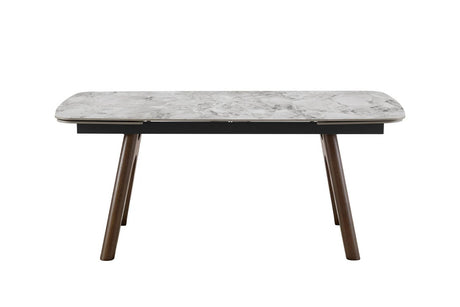 Grey Marble Effect Large Extending Dining Table 180 to 260cm