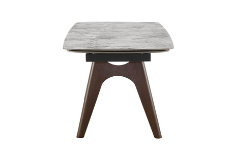 Grey Marble Effect Large Extending Dining Table 180 to 260cm