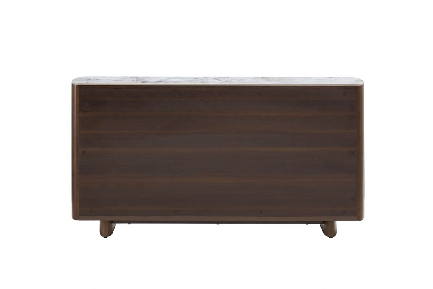 Brown Wood Marble Effect Top Large 3 Door 3 Drawer Sideboard