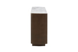 Brown Wood Marble Effect Top Large 3 Door 3 Drawer Sideboard