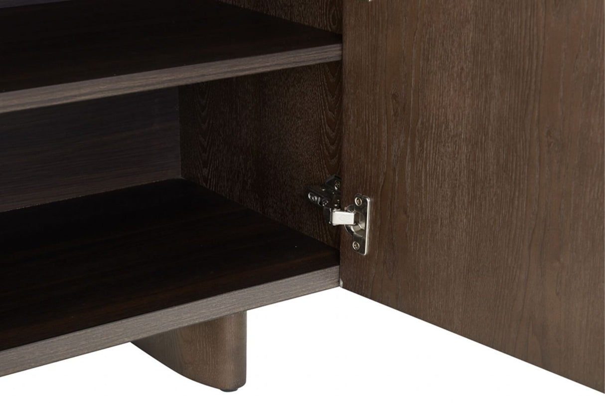 Brown Wood Marble Effect Top Large 3 Door 3 Drawer Sideboard