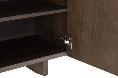Brown Wood Marble Effect Top Large 3 Door 3 Drawer Sideboard