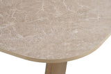 Brown Marble Effect Top Console Table with Metal Base