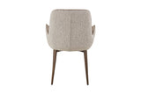 Mocha Leather Effect Dining Chair with Brushed Metal Legs